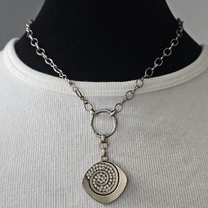 Elegant Silver Spiral Pendant Necklace
